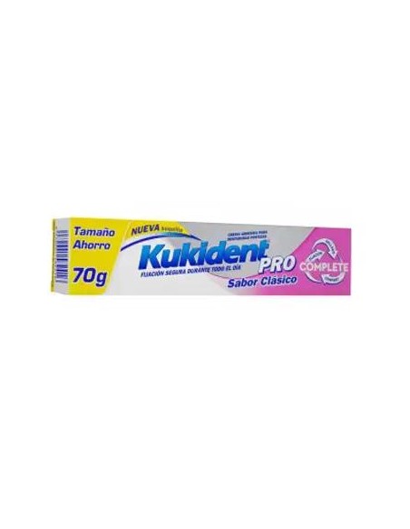 Kukident Pro Complete Crema Adhesiva Dentadura Sabor Clásico 70 gr