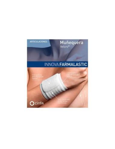 Farmalastic Muñequera Velcro, Talla Grande Beige