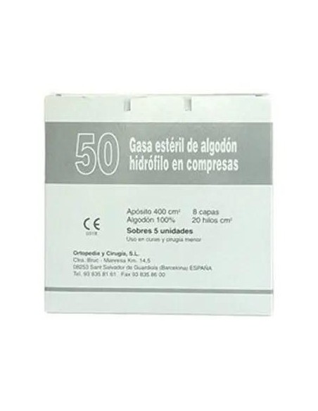 Gran Cruz Gasa Esteril Algodon 50 unidades