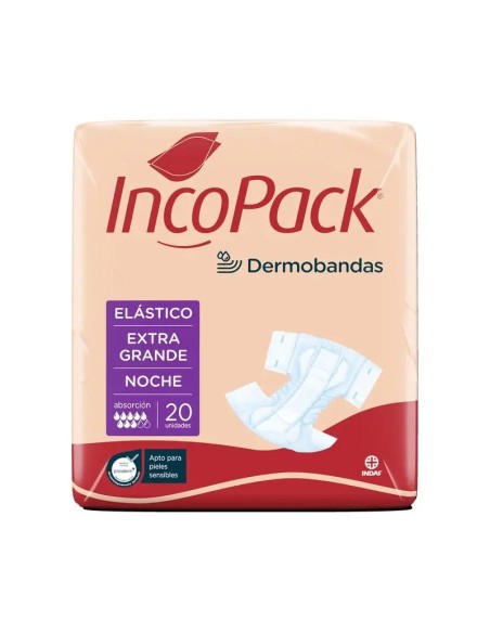 Incopack Absorbente Elástico Noche Talla Extra Grande, 80 unidades