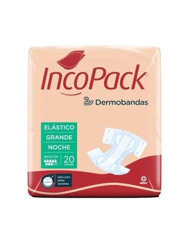Incopack Absorbente Elástico Noche Talla Grande, 4 unidades