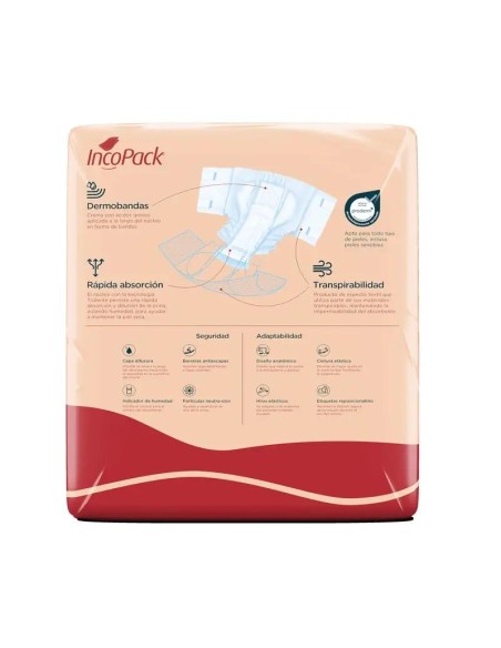Incopack Anatómico Elástico Día Talla Grande, 4 unidades