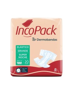 Incopack Anatómico Elástico Super Noche Talla Grande, 80 unidades