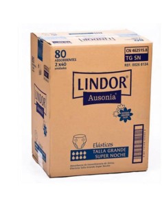 Lindor Pañales Elásticos Super Noche Talla L, 80 unidades 2