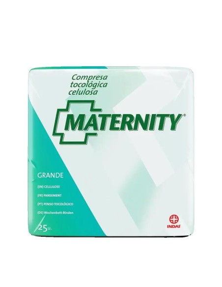 Maternity Compresa Tocológica De Celulosa Grande, 25 unidades