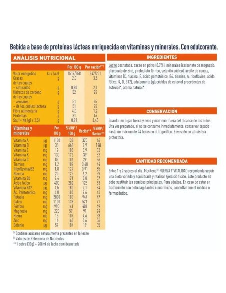 Meritene Fuerza y Vitalidad Vainilla, 15 sobres