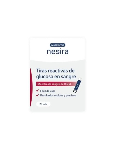 Nesira Tiras Reactivas de Glucosa, 25 Unidades