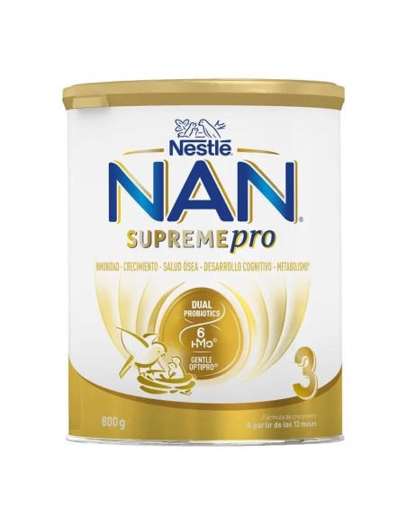 Nestlé Nan Supreme Pro 3 Leche de crecimiento, 800 gr Nestlé Nan Supreme Pro 3 Leche de crecimiento, 800 gr