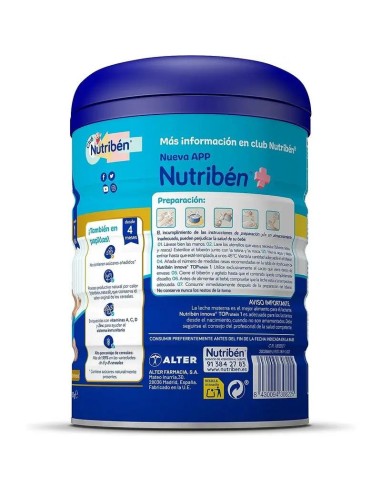 Nutribén  Innova 1 Top Protein Leche de inicio, 800 gr