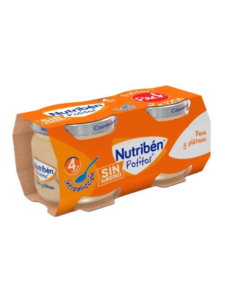 Nutribén Pack Potito Pera Platano, 2X120 gr