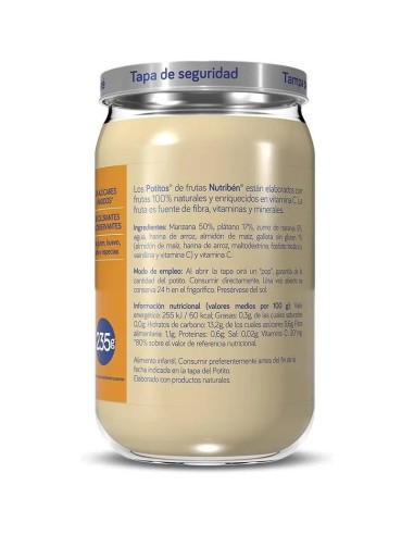 Nutribén Potito Manzana, Naranja y Platano con Galleta, 235 gr