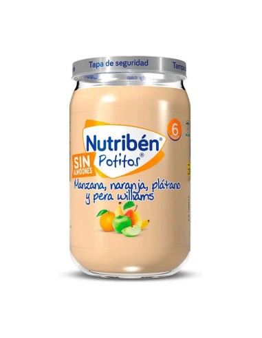 Nutriben Potito Manzana, Naranja, Plátano y Pera Williams, 235 gr