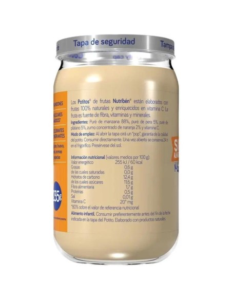 Nutriben Potito Manzana, Naranja, Plátano y Pera Williams, 235 gr