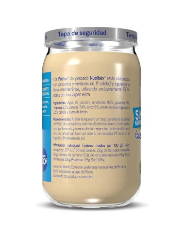 Nutribén Potito Suprema de Merluza con Guisantes y Zanahorias, 235 gr