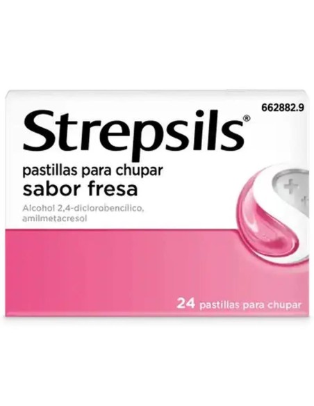 Strepsils Fresa, 24 Pastillas para Chupar Strepsils Fresa, 24 Pastillas para Chupar