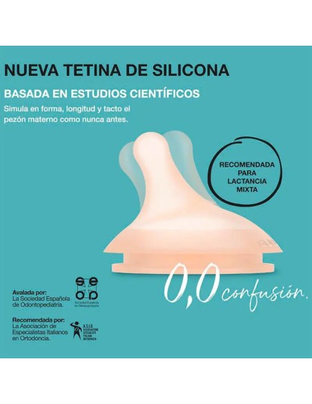 Suavinex Tetina Anticólico Flujo M Silicona, 2 unidades