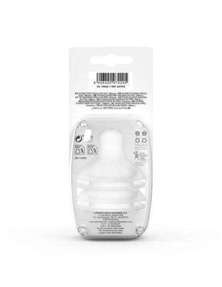 Suavinex Tetina Fisiologica Flujo L Silicona, 2 unidades