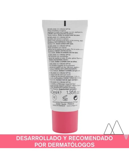 Uriage Roséliane Cc Cream Spf30 Crema Con Color Piel Sensible, Con Rojeces, Rosácea E Hiperreactiva, 40 ml