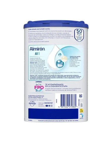 Almirón AR 1, Leche de Fórmula para Bebé Anti Regurgitación, desde Primer Día, 800g