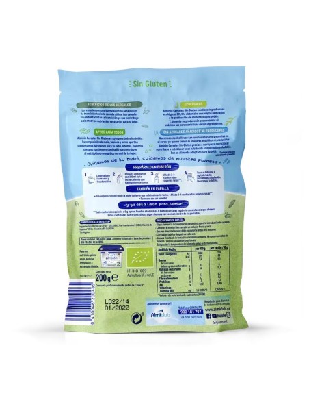 Almirón Cereales Ecológicos Sin Gluten, 200g Almirón Cereales Ecológicos Sin Gluten, 200g