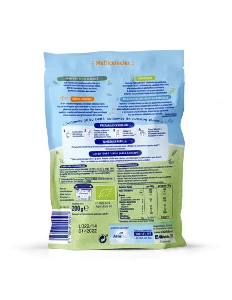 Almirón Cereales Infantiles Ecológicos Multicereales, 200g