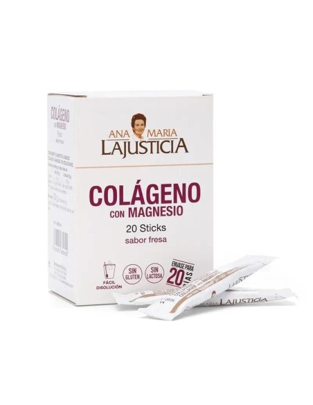 Ana María Lajusticia Colageno Con Magnesio Sabor Fresa, 20 sticks