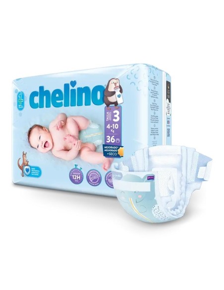 Chelino Pañal Talla 3 (4-10 Kg), 36 unidades