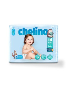 Chelino Pañal Talla 4 (9-15 Kg), 34 unidades