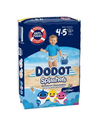 Dodot Splashers Pañales de Agua Talla 4-5, 11 Unidades