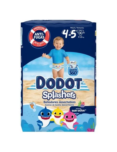Dodot Splashers Pañales de Agua Talla 4-5, 11 Unidades