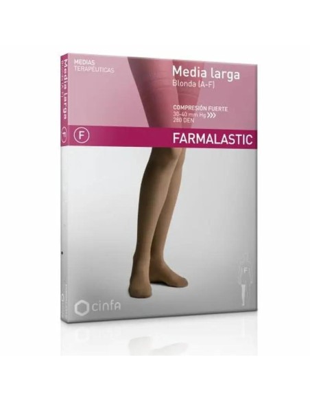 Farmalastic Media Larga Blonda Compresión Fuerte Beige, Talla M, Unidad