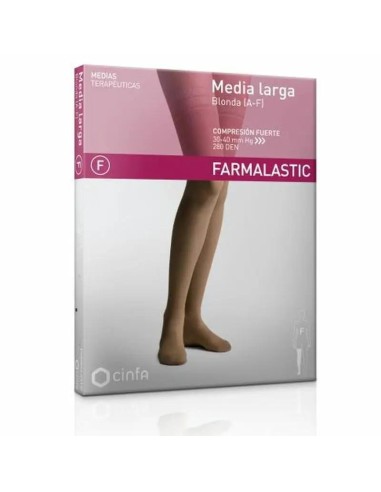 Farmalastic Media Larga Blonda Compresión Fuerte Beige, Talla M, Unidad