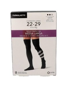 Farmalastic Media Larga Caballero Compresión Normal Negro, Talla Grande, Unidad
