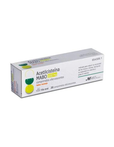 Acetilcisteina Mabo 600 mg Sabor Naranja, 10 comprimidos Efervescentes