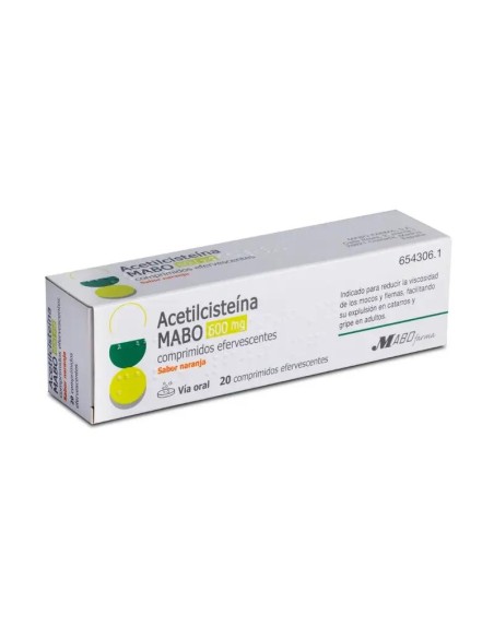 Acetilcisteina Mabo 600 mg Sabor Naranja, 10 comprimidos Efervescentes Acetilcisteina Mabo 600 mg Sabor Naranja, 10 comprimidos Efervescentes