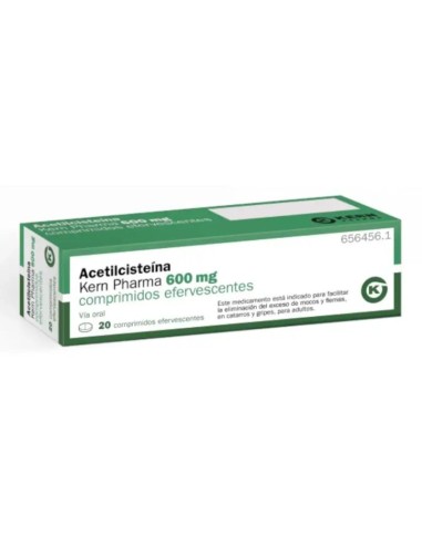 Acetilcisteína 600 mg, 20 comprimidos efervescentes Kern Pharma