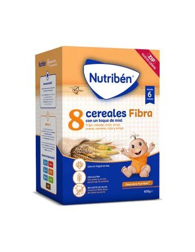 Nutriben Papilla 8 Cereales Miel Fibra 600 gr