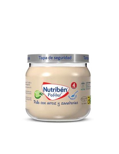 Nutribén Potito Inicio Pollo, Arroz y Zanahoria, 120 gr