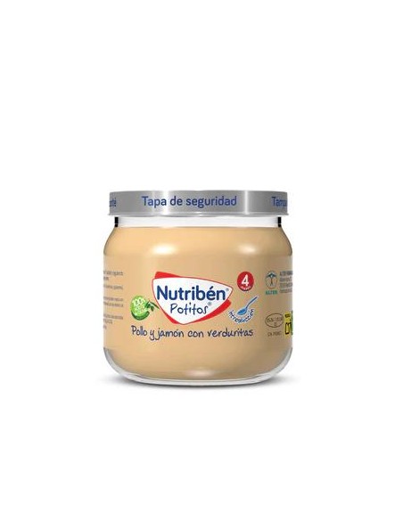 Nutribén Potito Pollo, Jamón con Verduritas, 120 gr