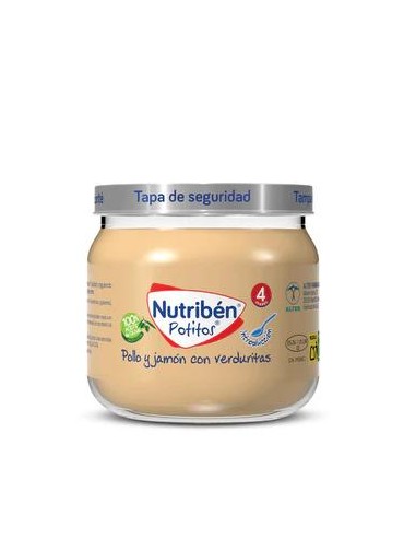 Nutribén Potito Pollo, Jamón con Verduritas, 120 gr