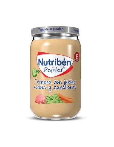 Nutribén Potito Ternera con Judias Verdes y Zanahoria, 235 gr