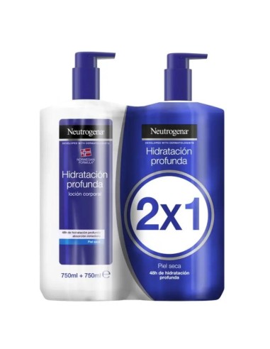 Neutrogena, Crema Hidratante Corporal, Fórmula Noruega, Para Piel Seca Día Y Noche Pack De 2 X 750 Ml