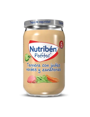 Nutribén Potito Ternera con Judias Verdes y Zanahoria, 235 gr