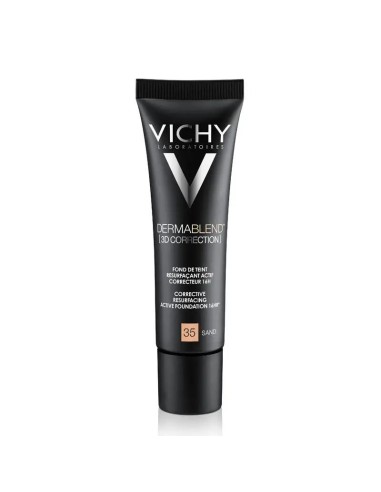 Vichy Dermablend Corrección 3D Fondo de Maquillaje Fluido Alisador y Corrector 30 ml Tono 35 Sand