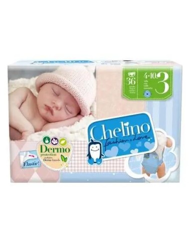 Chelino Love Pañal Talla 3 (4-10 Kg), 36 unidades