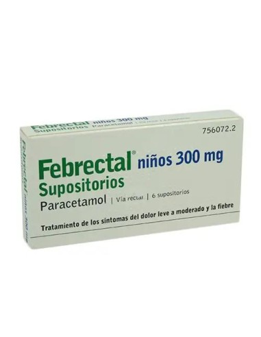 Febrectal Niños 300 mg Paracetamol 6 Supositorios