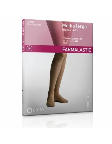 Farmalastic Media Larga Blonda Compresión Fuerte Beige, Talla M